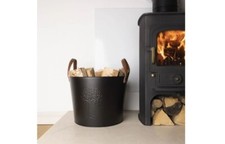 Snug Mulberry Large Leather Handle Log Bucket - grade B return RRP £39.99