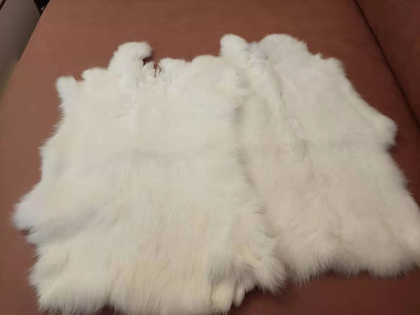 2PCS Natural Rabbit Skin Hide Leather DIY Crafts Real Rabbit Fur Pelt