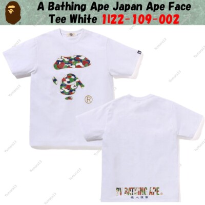 A Bathing Ape Japan Ape Face Tee White 1l22-109-002 | eBay