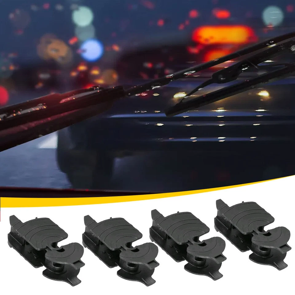 4 Piezas Negro Accesorios Coche Limpiaparabrisas Delantero Brazo Adaptador Clip J Gancho Tipo A C D Foto 4 de 4