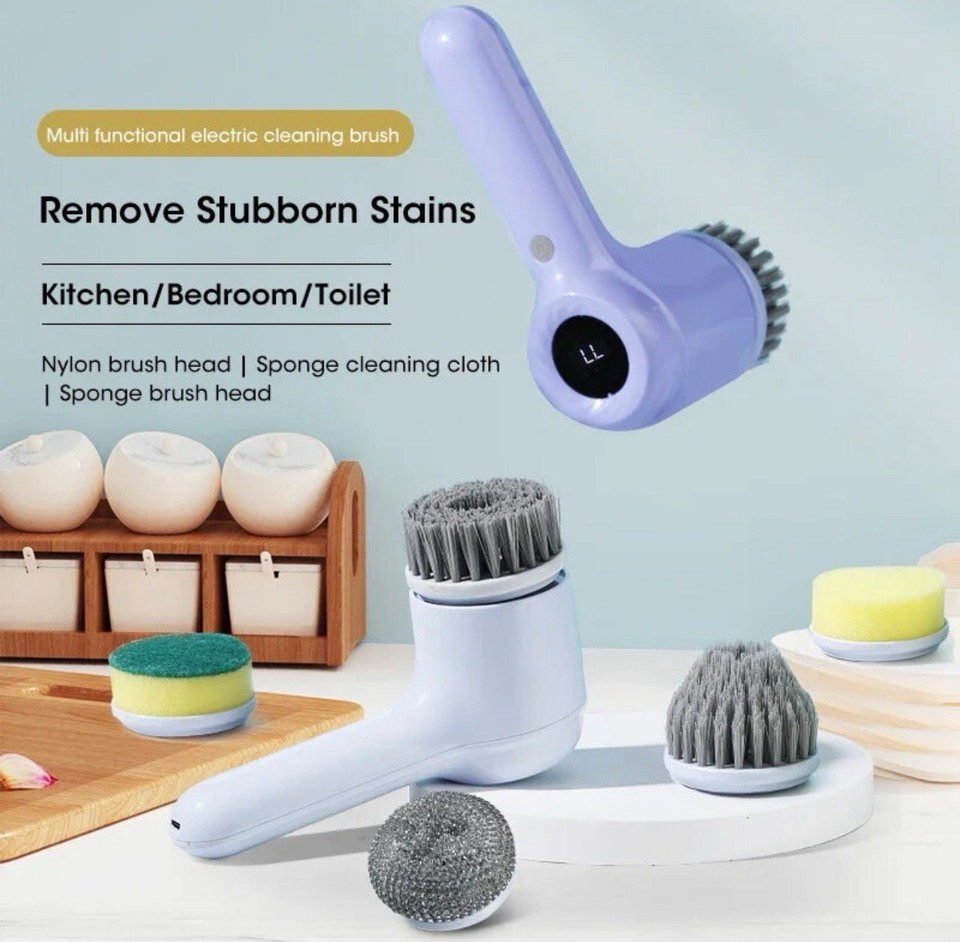 Electric Power Brush, Digital Display, Multiple Heads, Waterproof ...