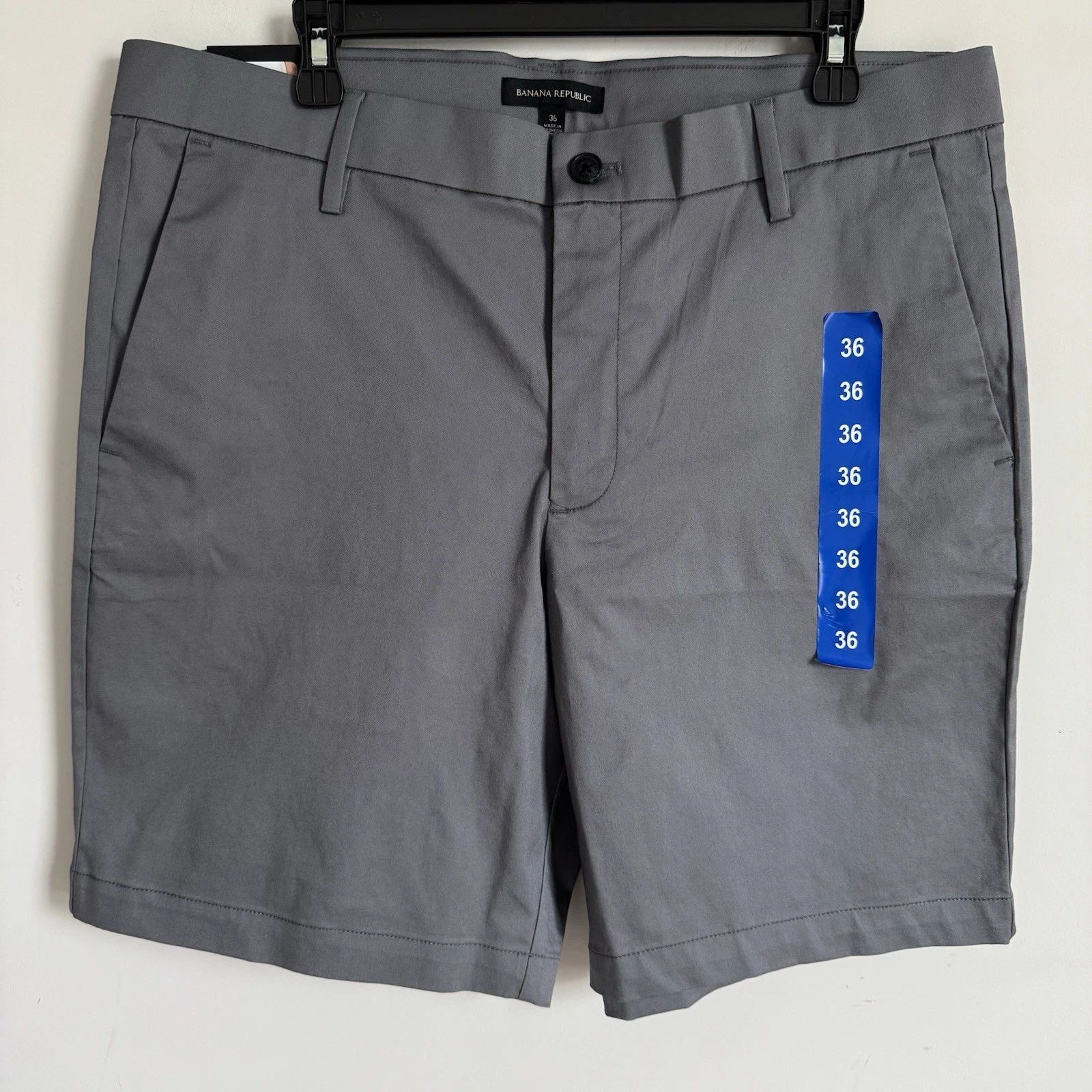 Banana Republic Men’s Gray Stretch Chino Short Size 36 Stretch Waistband NWT