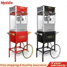 20 oz Popcorn Machine Movie Theater Popper Maker With Cart Wheels 