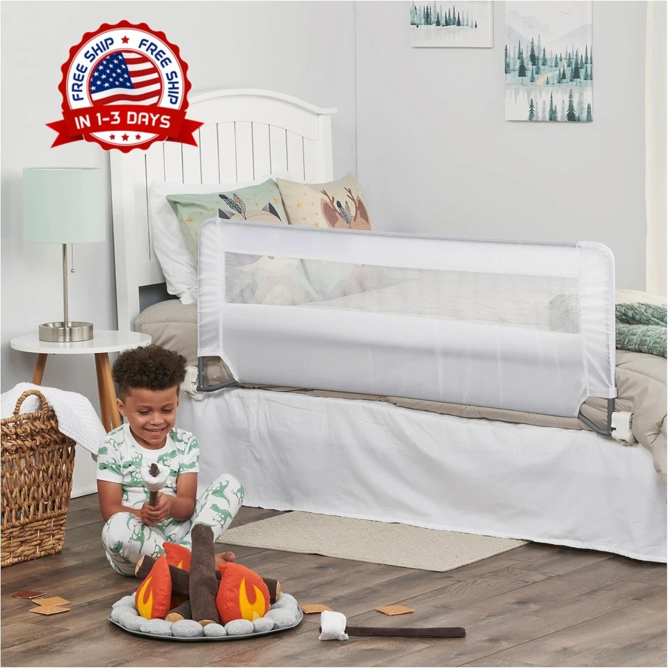 Protector De Barandilla De Cama Extra Largo De 54 Pulgadas Con Anclaje Reforzado Foto 2 de 4