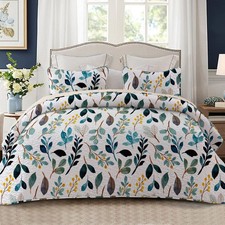 Reversible Floral Quilt Set Full Queen Size, Lightweight Boho Printed Bedspre...