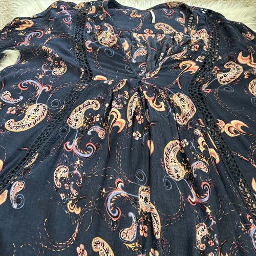 Free People Just The Two Of Us Paisley Print Tunic Sz M Oversized - Picture 15 of 21