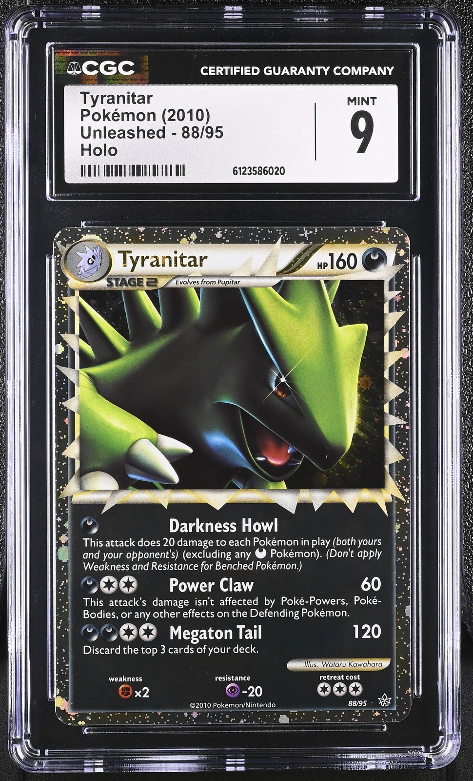 CGC 9 MINT Tyranitar 2010 Unleashed 88/95 Holo Pokemon Card