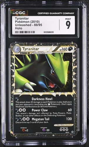 CGC 9 MINT Tyranitar 2010 Unleashed 88/95 Holo Pokemon Card