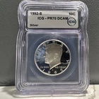 1992 S Kennedy Half Dollar Silver Proof PR70DCAM ICG Uncirculated