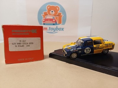 Progetto K PI SS17 Alfa Romeo Giulia Super 1968 Rally #37 1:43 Diecast mit Box