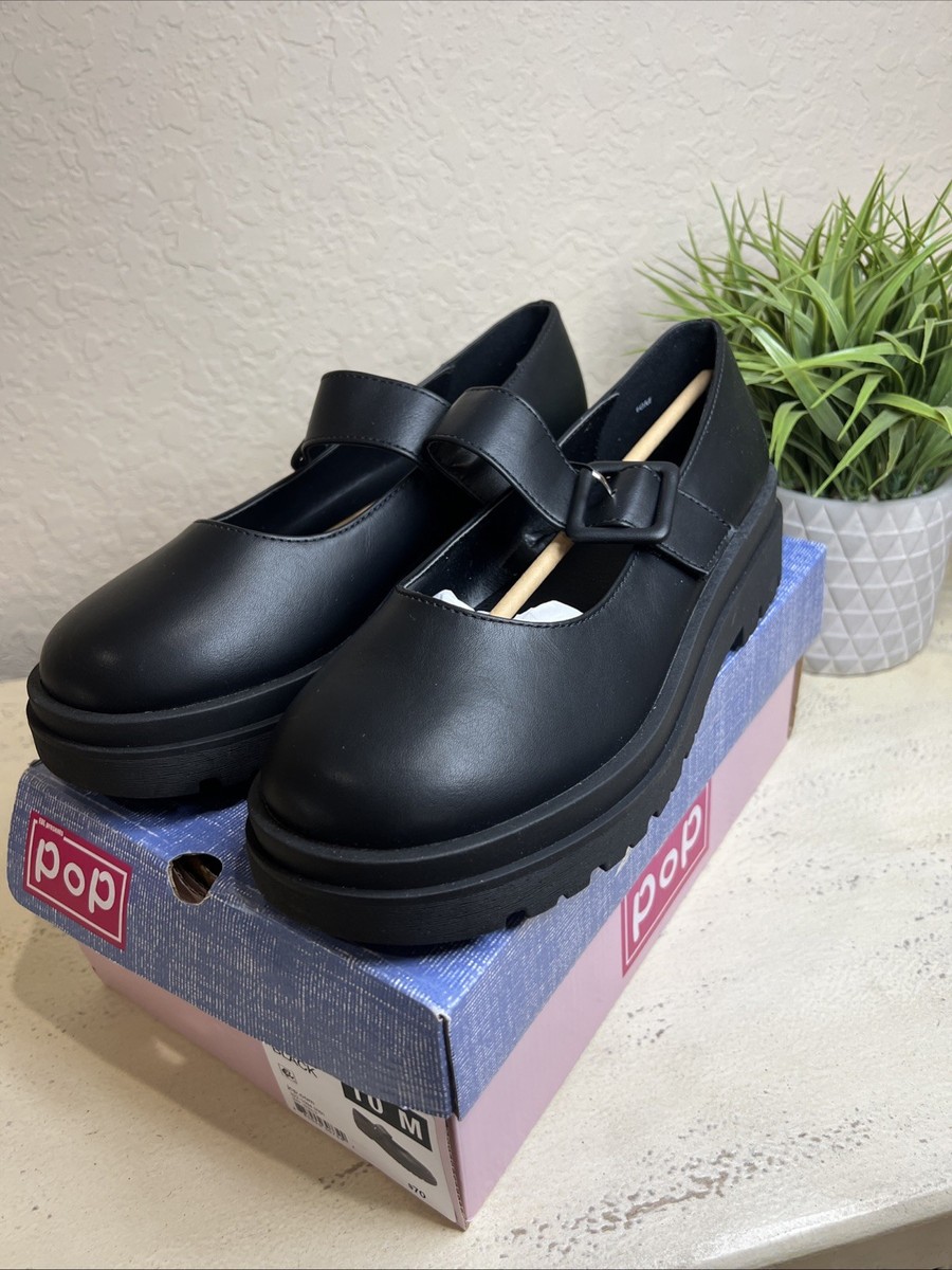 Pop Bustle Mary Jane Black Women's Size 10M Shoes Goth Grunge