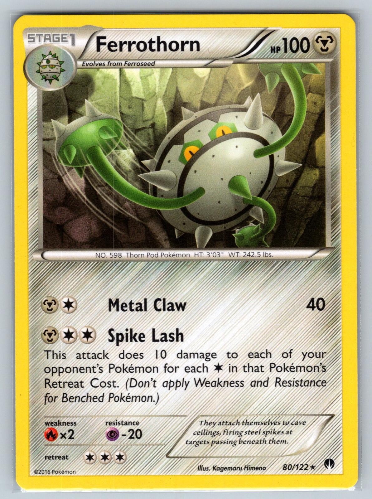 Ferrothorn 80/122 Rare BREAKpoint Pokemon Lightly Played