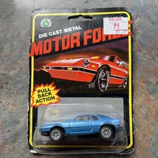 Motor Force Turbo Esprit #2 Blue Die-Cast Metal car 1980's