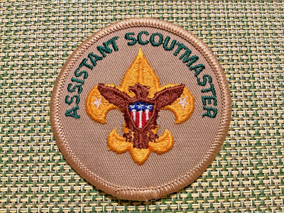 NOS  BSA Assistant Scoutmaster Boy Scout   Position Patch  Twill Merrowed Edge