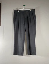 Haggar Pleated Dress Pants Men's 36 x 29 Mid Rise Gray Office Business