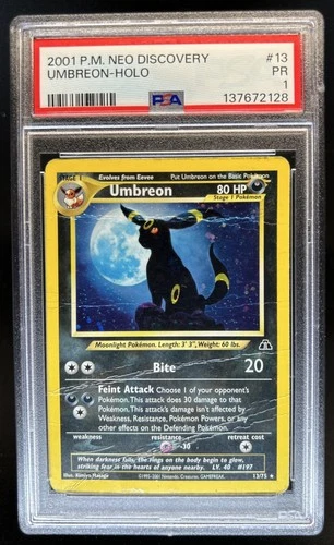 2001 Pokemon Neo Discovery Umbreon Holo #13/75 PSA 1