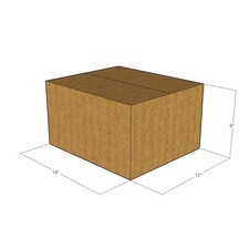 50 14x12x8 Kraft Brown Corrugated Shipping Boxes 32 ECT Single-Wall New