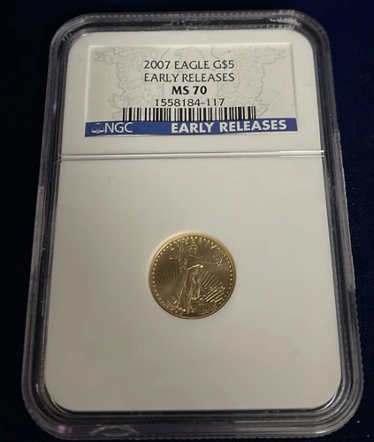 2007 Early Release Eagle NGC MS 70 1/10 Oz Fine Gold