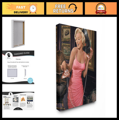 Glam Fashion Wall Art - Marilyn's Call, 24x30'' Canvas Print, Modern Decor