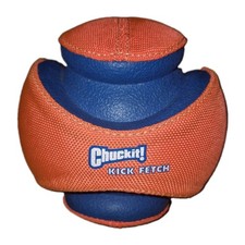 Chuckit Kick Fetch Dog Toy 5.5" Orange Blue Interactive Ball Durable Pre-Owned