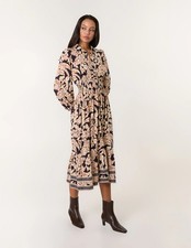  Blue Vanilla Womens  Border Print Shirt Dress