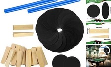 50 Pcs Pool Table Leveling Kit 28 Wooden Wedges 20 Rubber Shims 2 Blue Wax