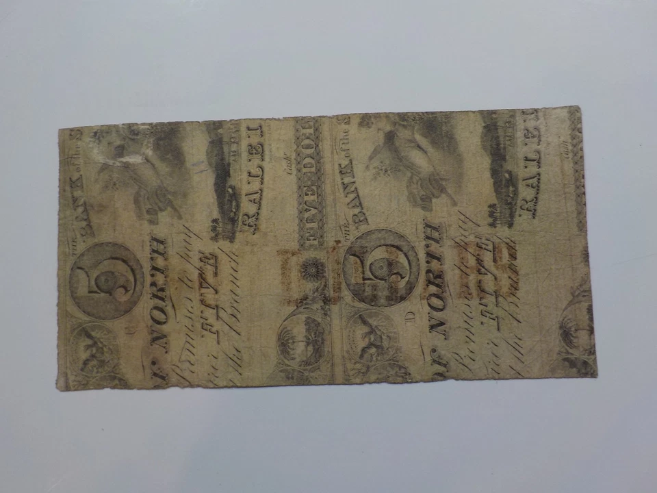 Civil War Confederate 1861 2 Dollar Bill Raleigh North Carolina Paper Money VTG - Image 2 of 2