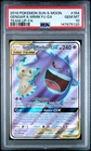 2019 POKEMON SUN & MOON TEAM UP #164 FULL ART/GENGAR & MIMIKYU GX PSA 10