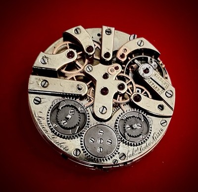 Rare Lucien Dubois Two-Train Pocket Watch Movement From 1800 s