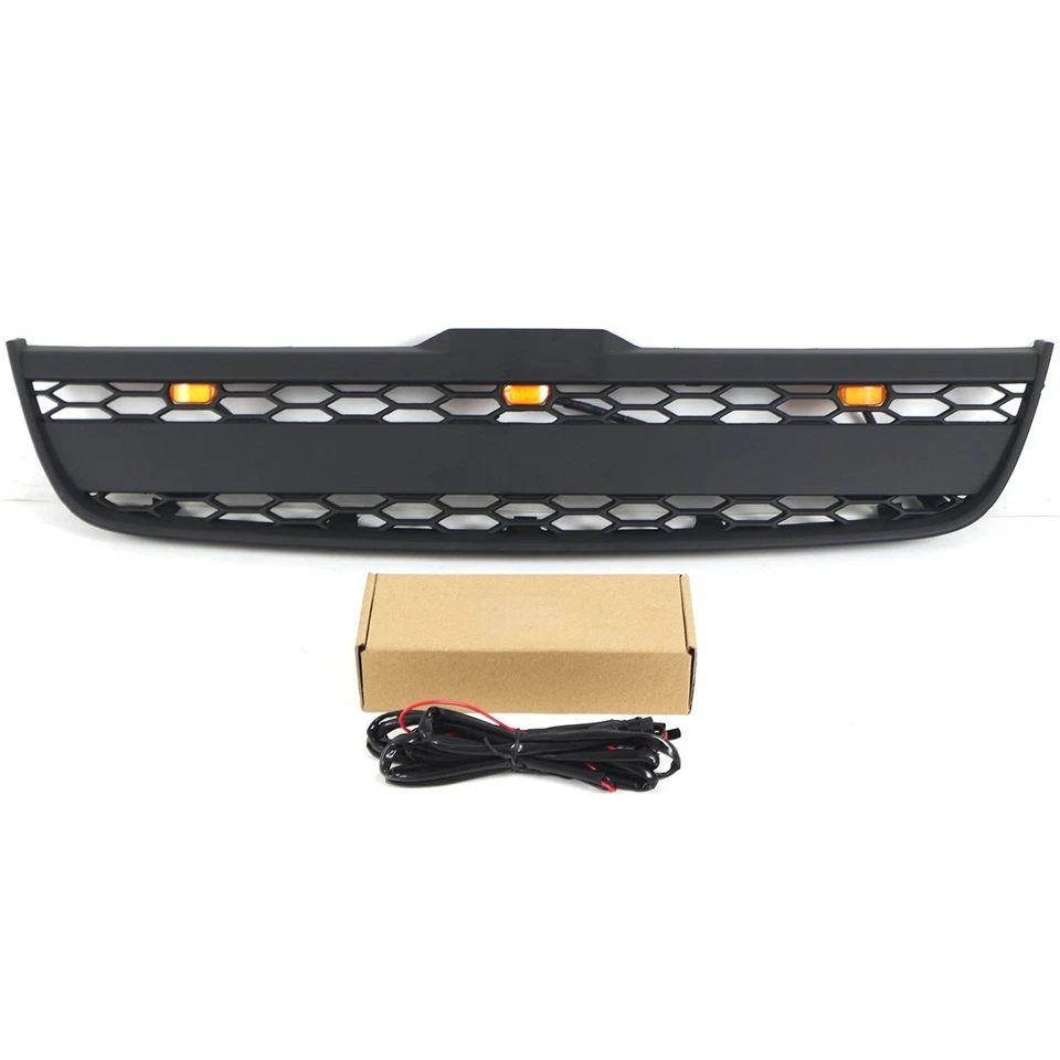 Rejilla delantera negra para Ford Transit Connect 2010 2011 2012 2013 con luz LED Foto 3 de 4