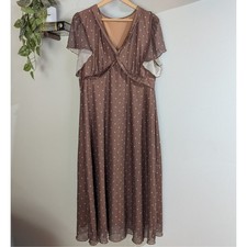 SHEIN Curve | Y2K Pink Brown Polka Dot Maxi Dress | Women's 2XL