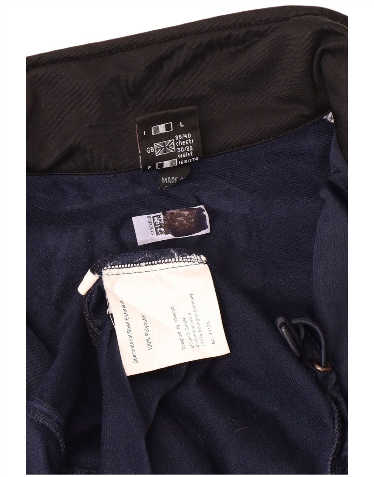 Uhlsport Mens Tracksuit Top Jacket UK 38/40 Medium Navy Blue Polyester CA14 image 6