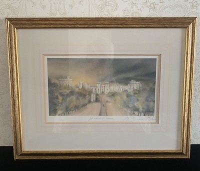 Gillian McDonald Welsh Watercolor Artist  Windsor Castle  Framed Signed 386/500