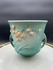Vintage 1937 Roseville Pottery Ixia Double Handled Jardiniere Vase 640-5 VG