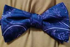 Ryan Seacrest Distinction Men's Purple Silk Montie Check Pre-Tied Bow Tie