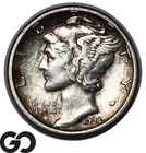 1924-S Mercury Dime, Well Sought After Choice AU Key Date San Francisco Issue