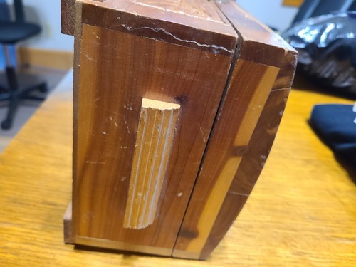 VINTAGE GESCHNITZTES HOLZ TAUBENSCHWANZ KLAPPSPIEGEL SCHMUCK KOMMODE SCHATULLE ANTIK - Bild 5 von 6