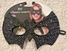 Black Bat Eye Mask with Rhinestones by Fun World