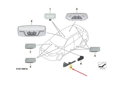 BMW 2 F44 Glasfaser Zustand.Abstellfach.Licht. 63317946485 NEU ORIGINAL