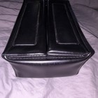 Upjohn Vintage Black Vinyl Hinged Doctor Bag/Case with Patterned Lining — photo 6