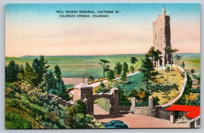 Vintage Will Rogers Memorial Postcard Cheyenne Mt Colorado Springs
