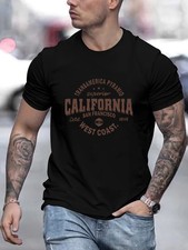 Men's California Printed Sport Leisure Commuting Multifunctional Short Sleeved T