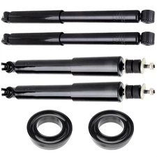 2" Front Leveling Kit & 4X Shock Absorbers for 1999-2006 Silverado Sierra 1500