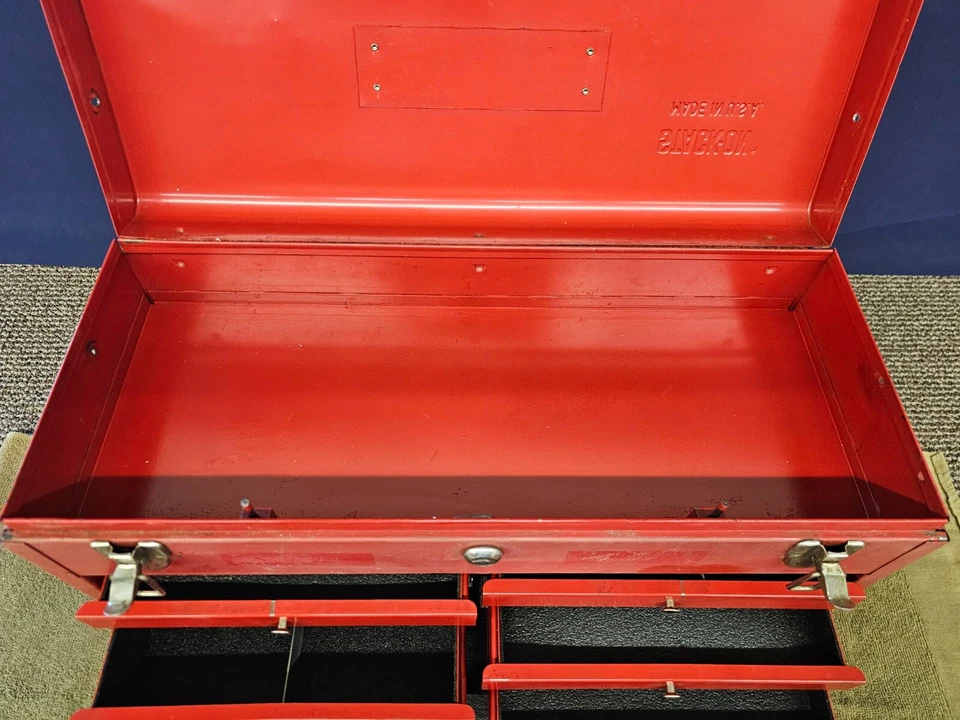 Stack On Tool Box Storage Case Metal Box Handheld Carry on Red USA - Image 4 of 4