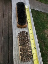 Vintage Pair Of Shoe Shine Brushes Wood Handle.. Horsehair  