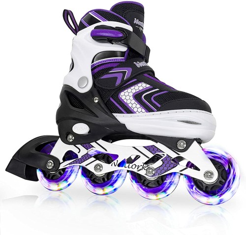 Patines en línea ajustables Nattork para niños con rueda de iluminación completa - Imagen 22 de 35