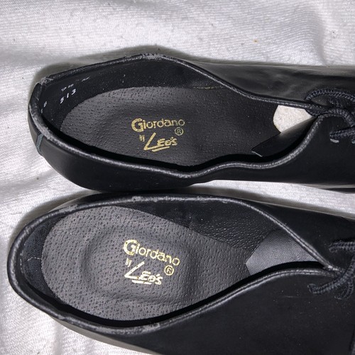 Giordano Leo’s Leather Tap Shoes New! 9 Black Ultra tone Taps Lace Up Oxfords - Picture 5 of 8