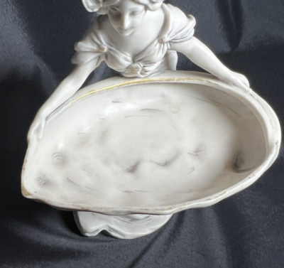 Royal Dux Bohemia Porcelain Figurine-Maiden Holding Shell Basin | eBay