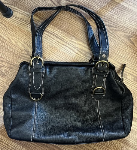 Saks Five Avenue S5A Carryall Braun Kiesel Echtleder Schulter Handtasche - Bild 1 von 7