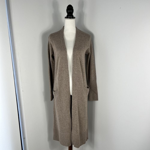 Halogen Nordstrom wool cashmere long cardigan sweater Size XS Beige Tan $199
